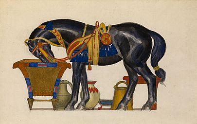 Cheval s'abreuvant by L.Bakst (priv.coll)