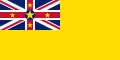 Yellow flag with the Union Flag as top-left quarter. There are five stars on the Union flag.