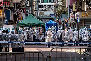 Jordan, Hong Kong healthcare workers testing residents for COVID-19