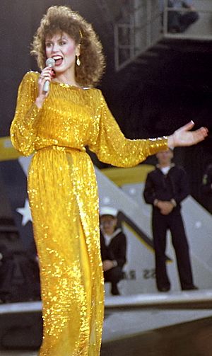 Marie Osmond aboard USS Ranger (CV-61), 1981