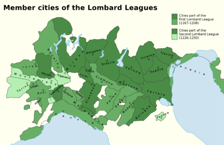 Member Cities of the Lombard Leagues