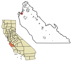 Location of Del Rey Oaks in Monterey County, California.