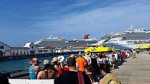 Multiple ships in Cozumel Mexico