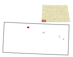 Location of Rhame, North Dakota