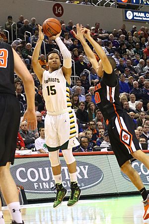 20150321 IHSA Class 4A championship game Jalen Brunson's first basket