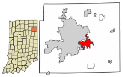 Location of New Haven in Allen County, Indiana.