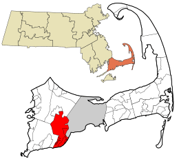 Location in Barnstable County and the state of Massachusetts.