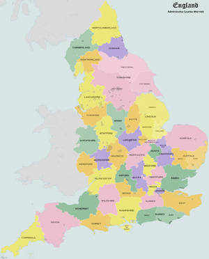 England Admin Counties 1890-1965