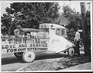 Itta Bena MS WWI parade Love and Service for Our Boys float