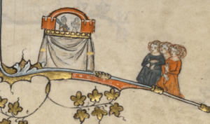 MS Bodl 264 54v margin detail puppet show (cropped)