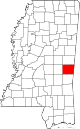 State map highlighting Lauderdale County