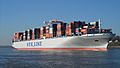 Neubau NYK HELIOS der NYK LINE einkommend Hamburg Höhe Tinsdal