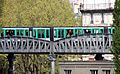 Paris zoom métro aérien station Jaurès, Paris avril 2014