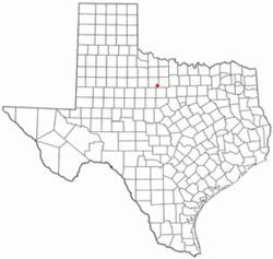 Location of Woodson, Texas