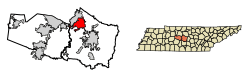 Location of Smyrna in Rutherford County, Tennessee.