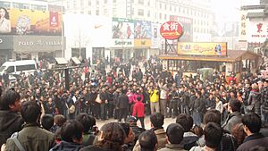 Jasmine Revolution in China - Beijing 11 02 20 crowd 2