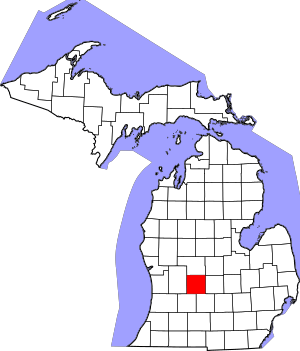 Map of Michigan highlighting Ionia County