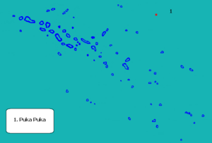 Location (in red) within the Tuamotu Archipelago