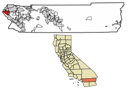 Location of Corona in Riverside County, California