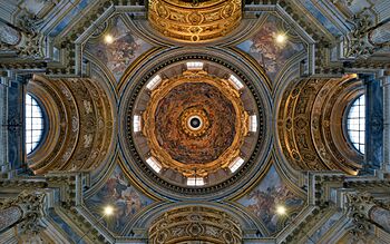 Sant'Agnese in Agone (Rome) - Dome interior (Wide view)