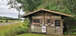 Welcome sign in Strum, Wisconsin