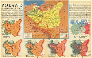 1939 set of maps illustrating the German invasion of Poland in World War II