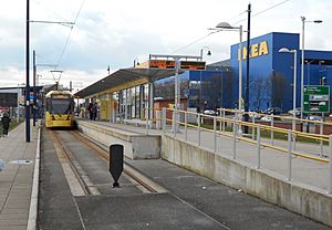 Ashton-under-Lyne tram stop, Feb 18