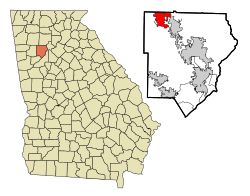 Location in Cobb County and the state of Georgia