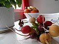 Colourful radishes