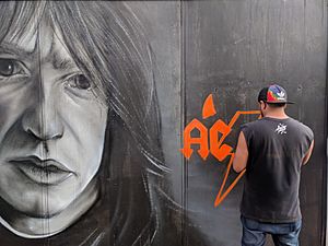 Malcolm Young street art (Nov 2017)