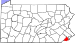 Map of Pennsylvania highlighting Delaware County.svg