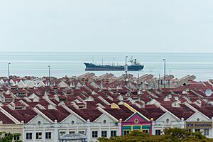 Melaka Malaysia Ship-anchoring-at-Melaka-Straits-01