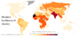 Modern incidence of slavery