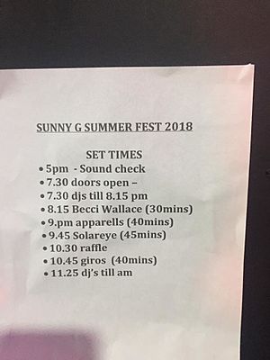 Set times