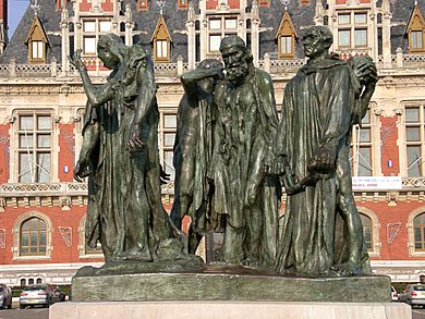 Statue bourgeois calais rodin