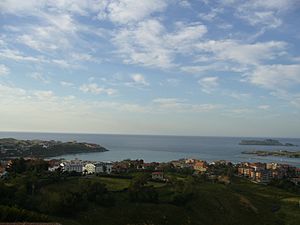 View of the town of Suances, in Cantabria (Spain)