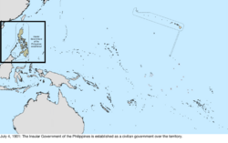 Map of the change to the United States in the Pacific Ocean on July 4, 1901