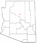 Map of Flagstaff in the Coconino County of the state of Arizona