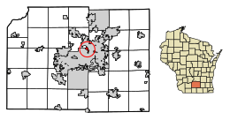 Location of Maple Bluff in Dane County, Wisconsin.