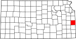 State map highlighting Linn County