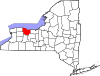 State map highlighting Monroe County