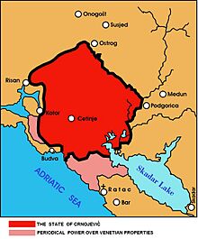 Map of Zeta under Ivan Crnojević