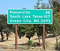 Mileage Sign At West End of US 50