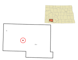 Location of Bentley, North Dakota