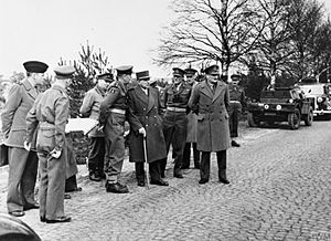 Senior British and French Army officers observe a NATO exercise in Germany