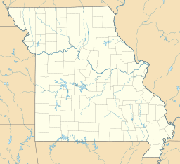 Location of Lake Jacomo in Missouri, USA.