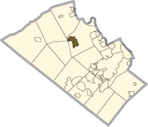 Location of Schnecksville in Lehigh County, Pennsylvania