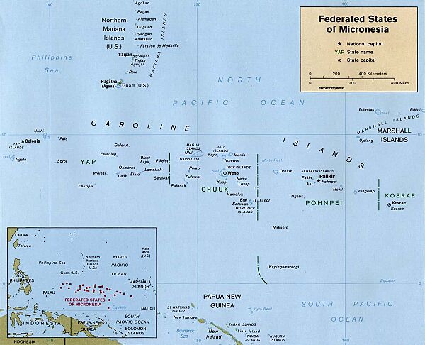 Map of the Federated States of Micronesia CIA