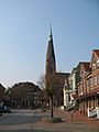 Marne rathaus, kirche, apotheke