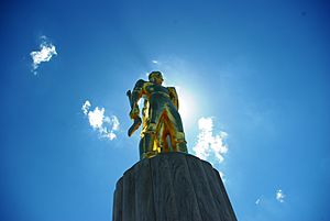 Oregon Pioneer statue close up